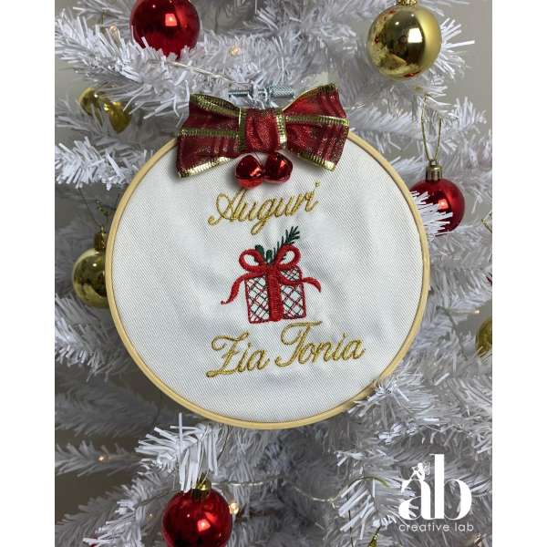 Telaio natalizio ricamo personalizzato