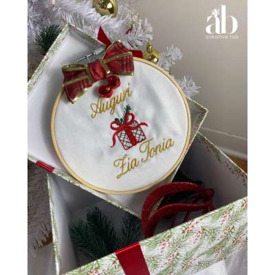 Telaio natalizio ricamo personalizzato - 3